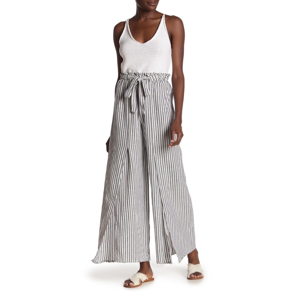 NWOT Angie Striped Wide Split Leg Pants